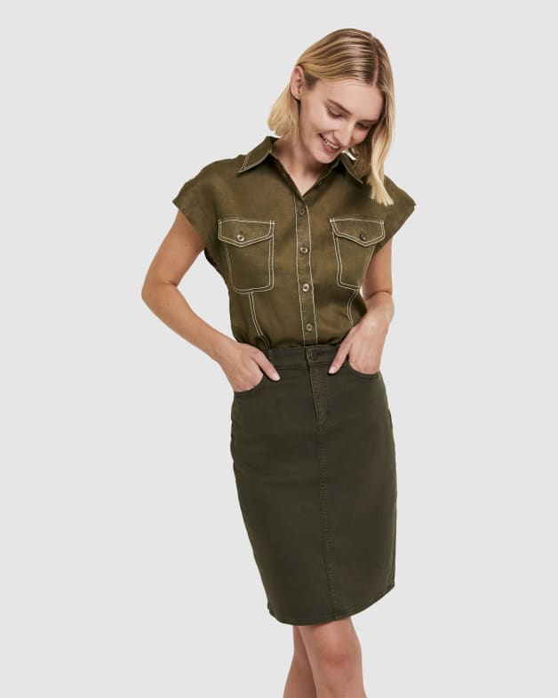 Khaki skirt sale womens outfits