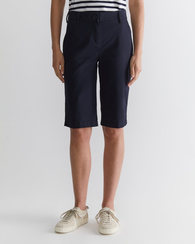 Navy chino shorts womens 2025