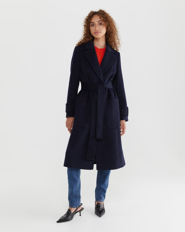 Navy blue deals longline coat