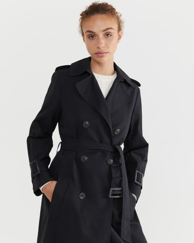 Audrey classic double breasted trench coat discount with detachable flannel liner & hood