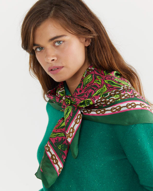 Green silk scarf new arrivals