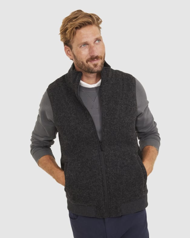 Grey fleece vest mens shop