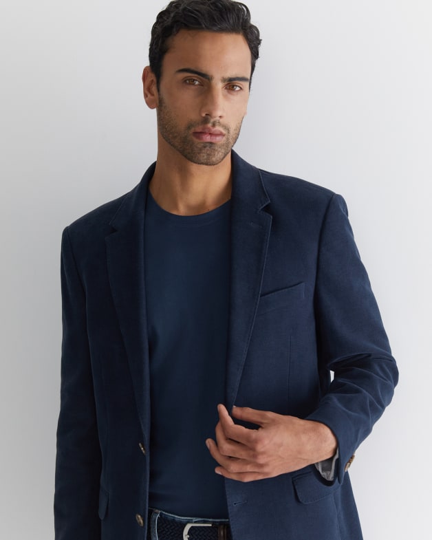 Navy new arrivals moleskin blazer