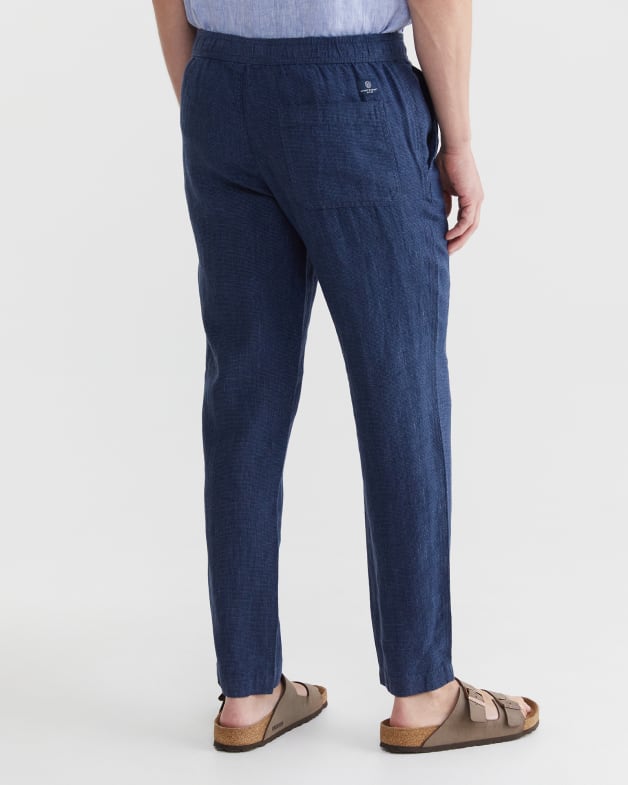 Linen pants for women /Navy blue Linen trousers / Loose linen pants /