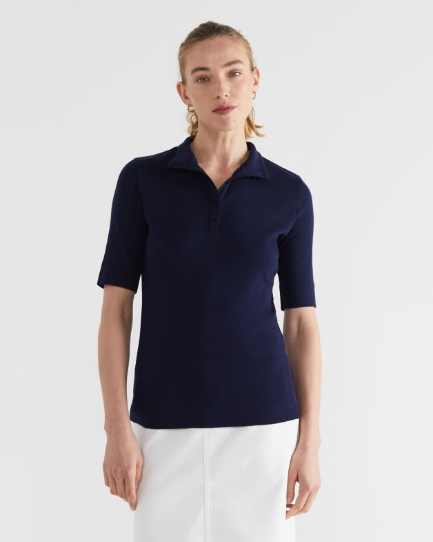 Funnel neck short sleeve top discount