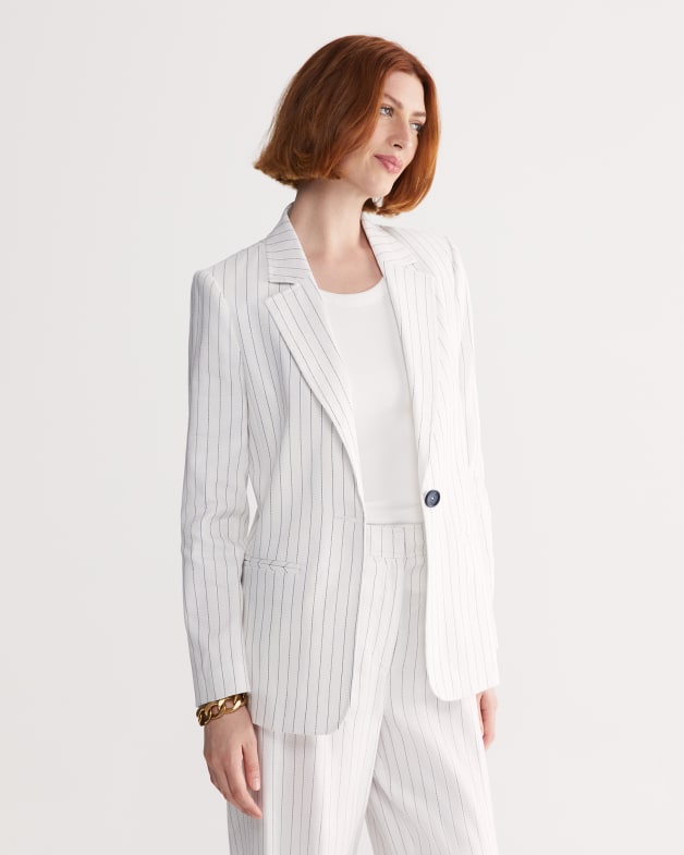 Grey and white cheap striped blazer