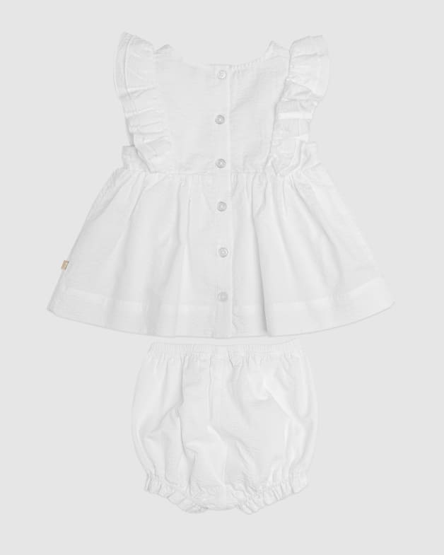 Baby girl white cotton dress top