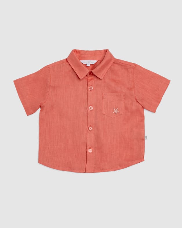 Baby boy short sleeve button down top