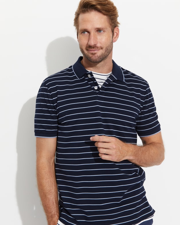 Stripe polo hot sale for men