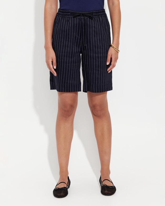 Women's striped linen shorts new arrivals