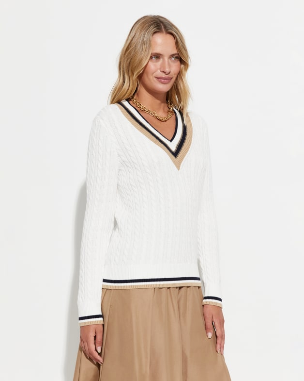 Varsity v best sale neck sweater