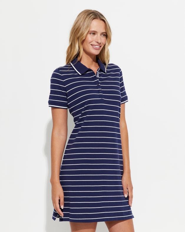 Blue striped polo dress hotsell