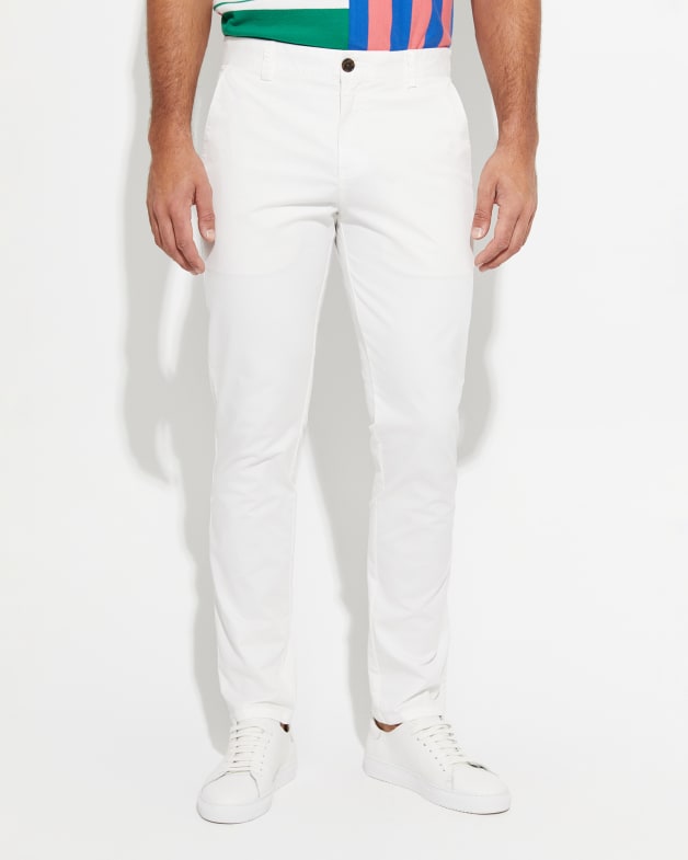 Mens white chino shop pants