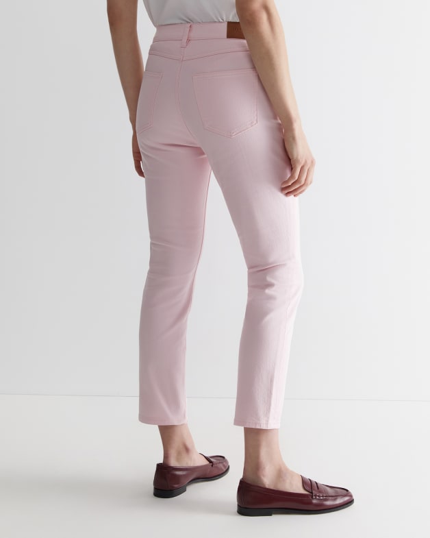 Pink High Waist Crop Jeggings - Cropped Jeggings