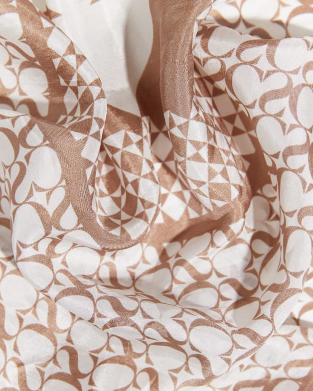 Tan silk scarf deals