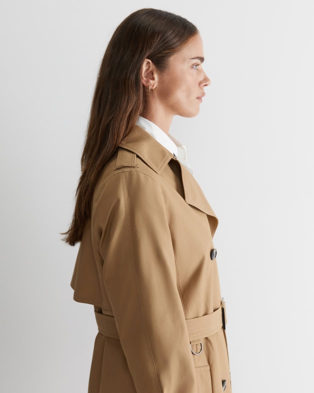 Audrey classic double breasted trench coat with detachable flannel liner & hood online