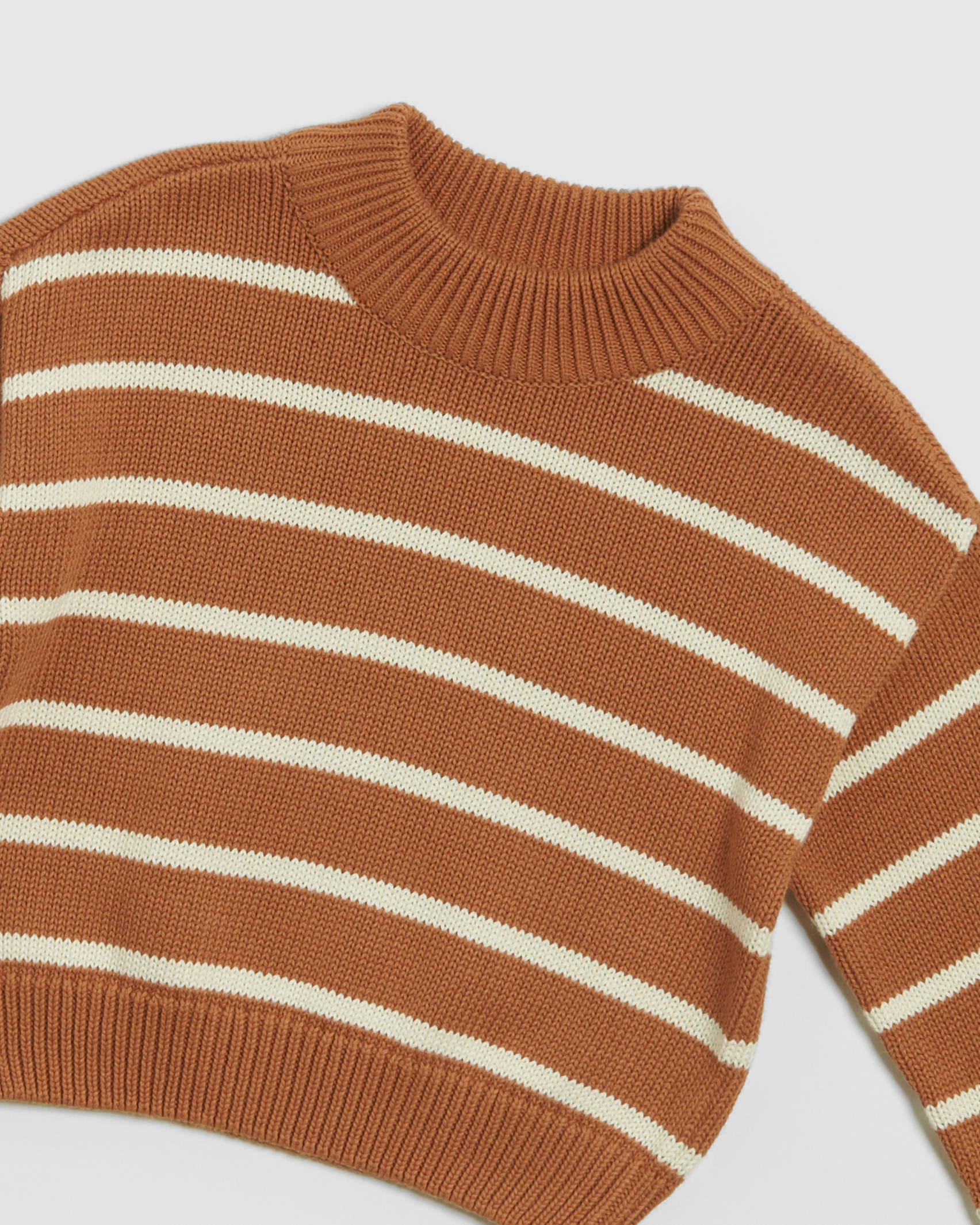 Charlie Stripe Cable Jumper in IVORY/TOFFEE
