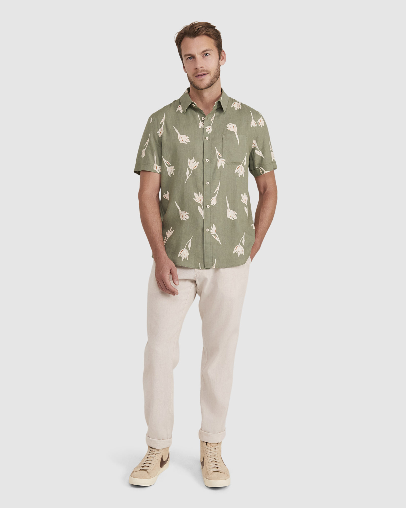 Hume Short Sleeve Shirt in OLIVE
