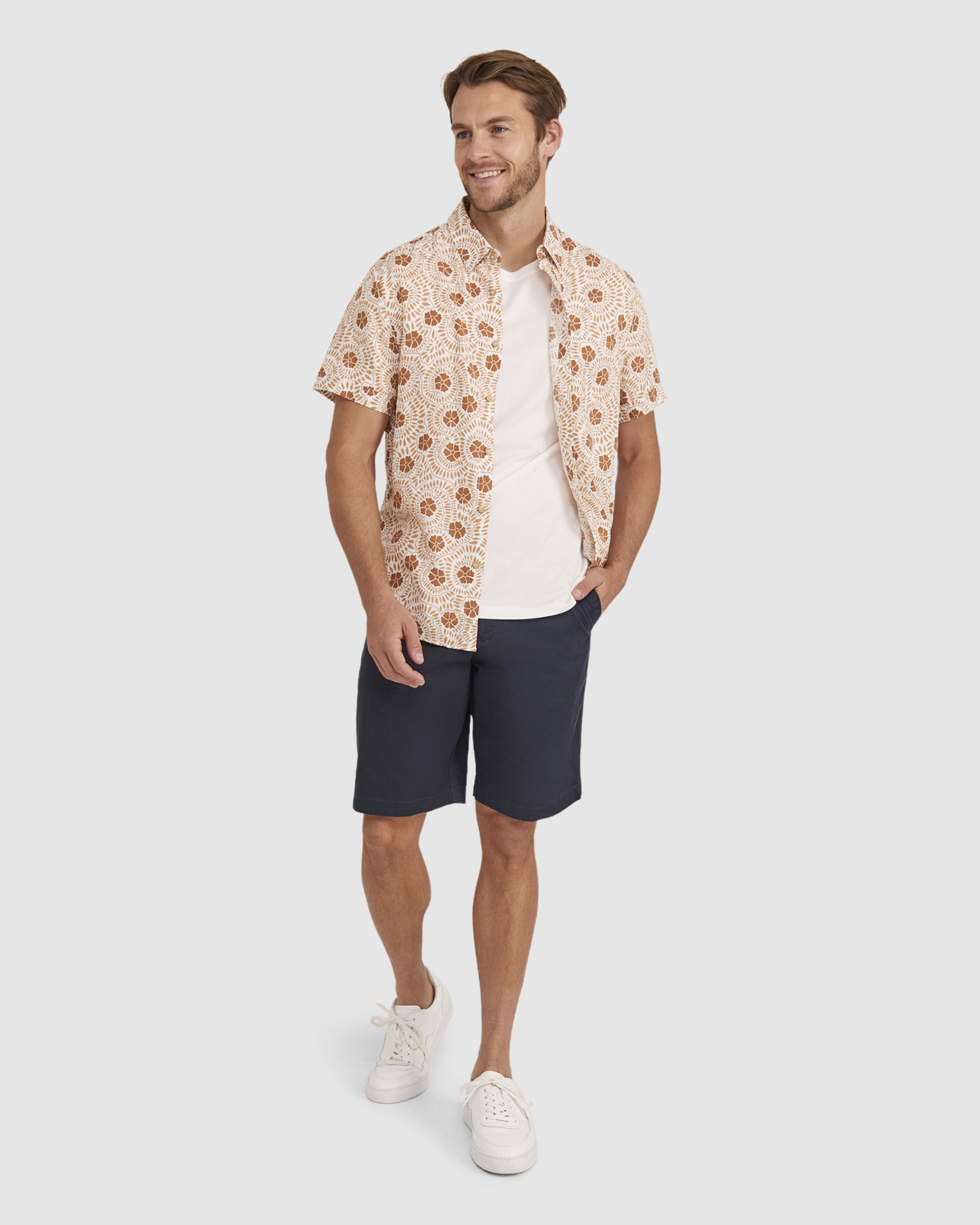 Butler Short Sleeve Shirt in MULTI WHITE