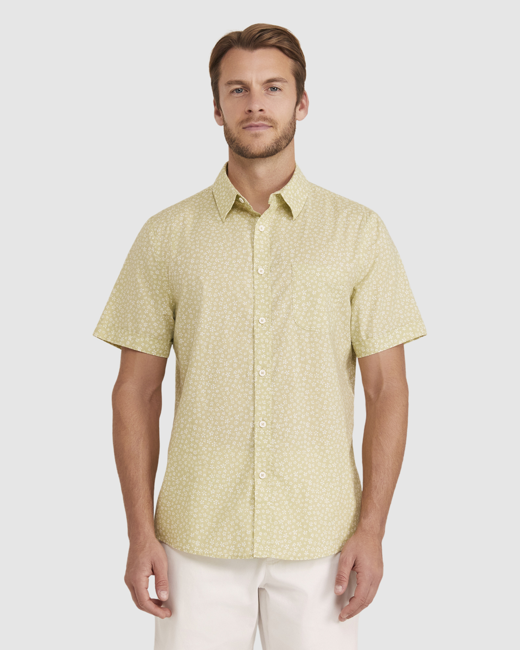 Stark Short Sleeve Shirt in LIGHT OLIVE