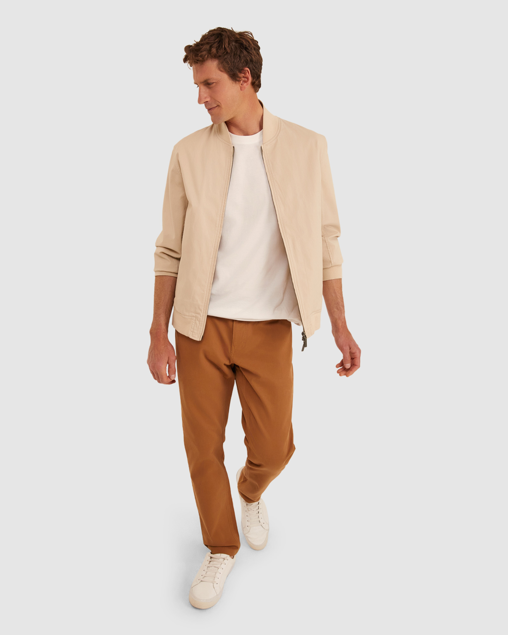 Tapered Bedford Jean in ALMOND