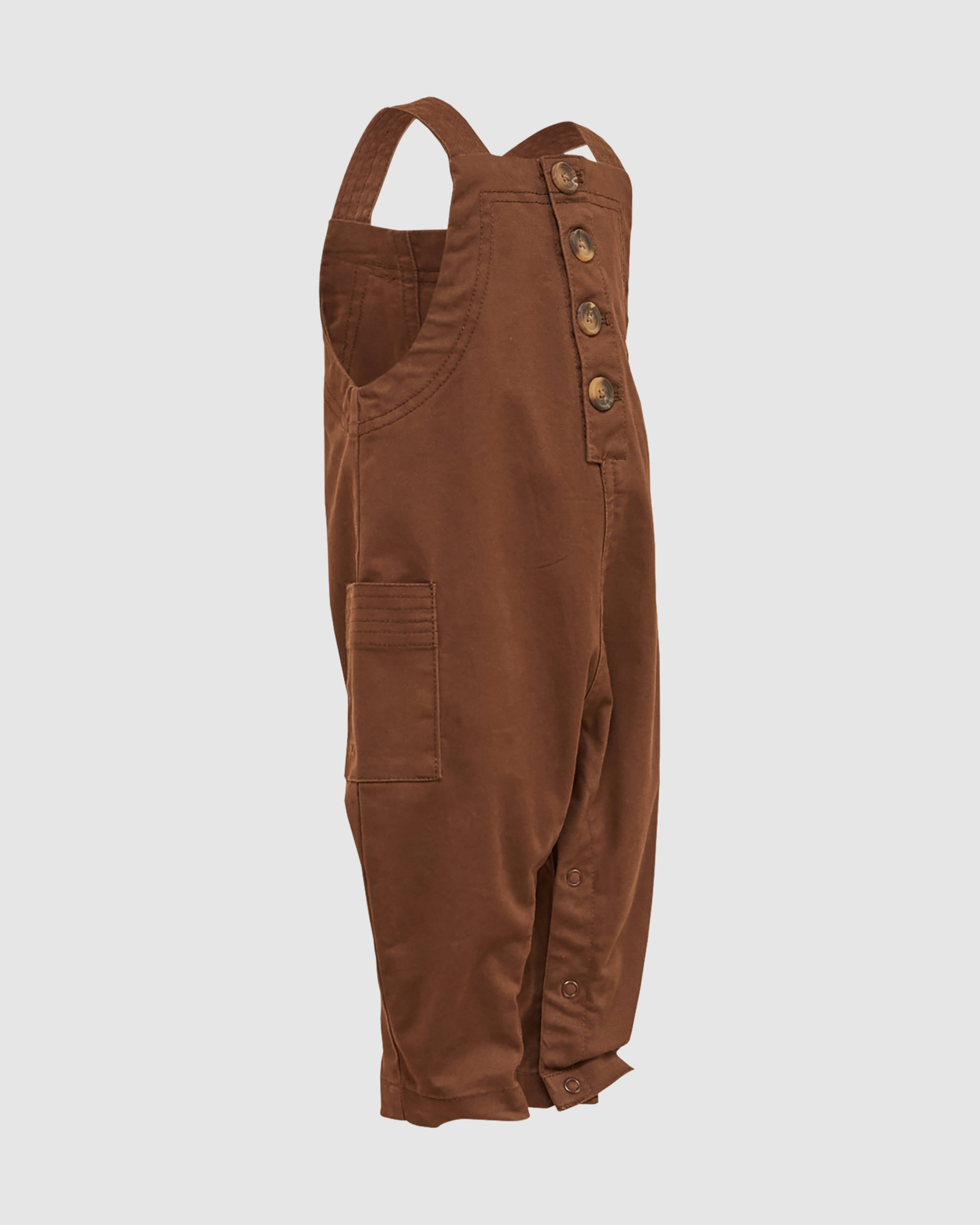 Dylan Stretch Baby Dungaree in CHESTNUT