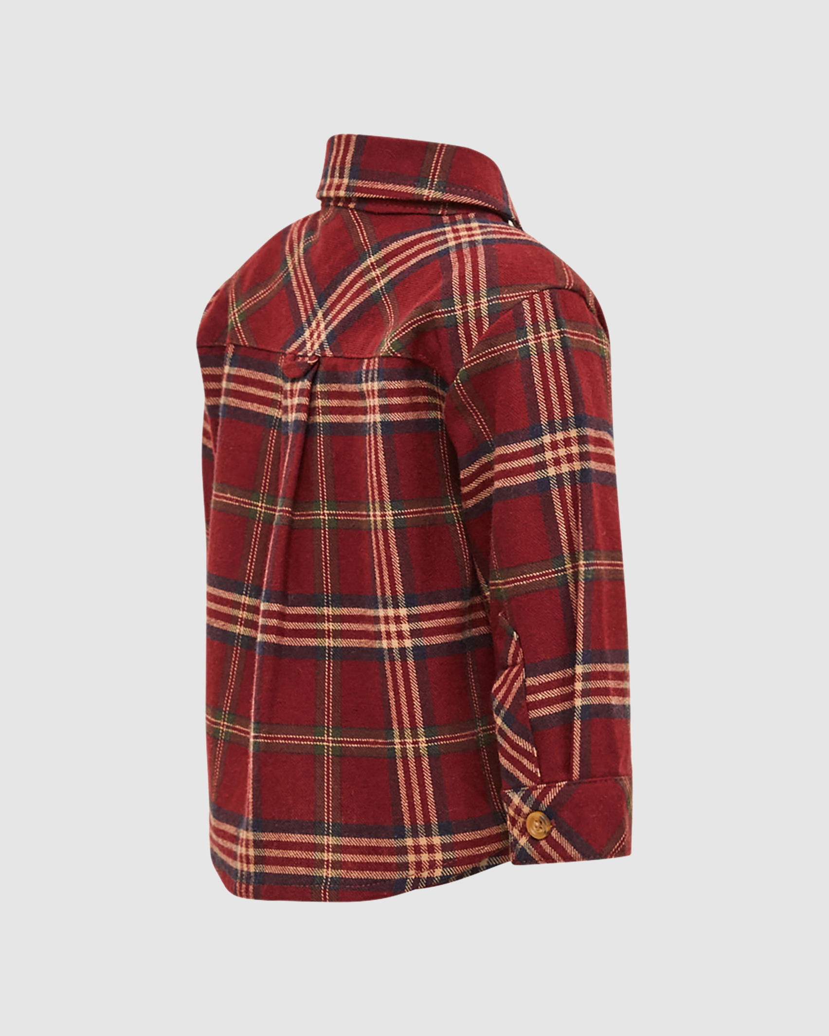 Chris Cotton Check Baby Shirt in BURGUNDY