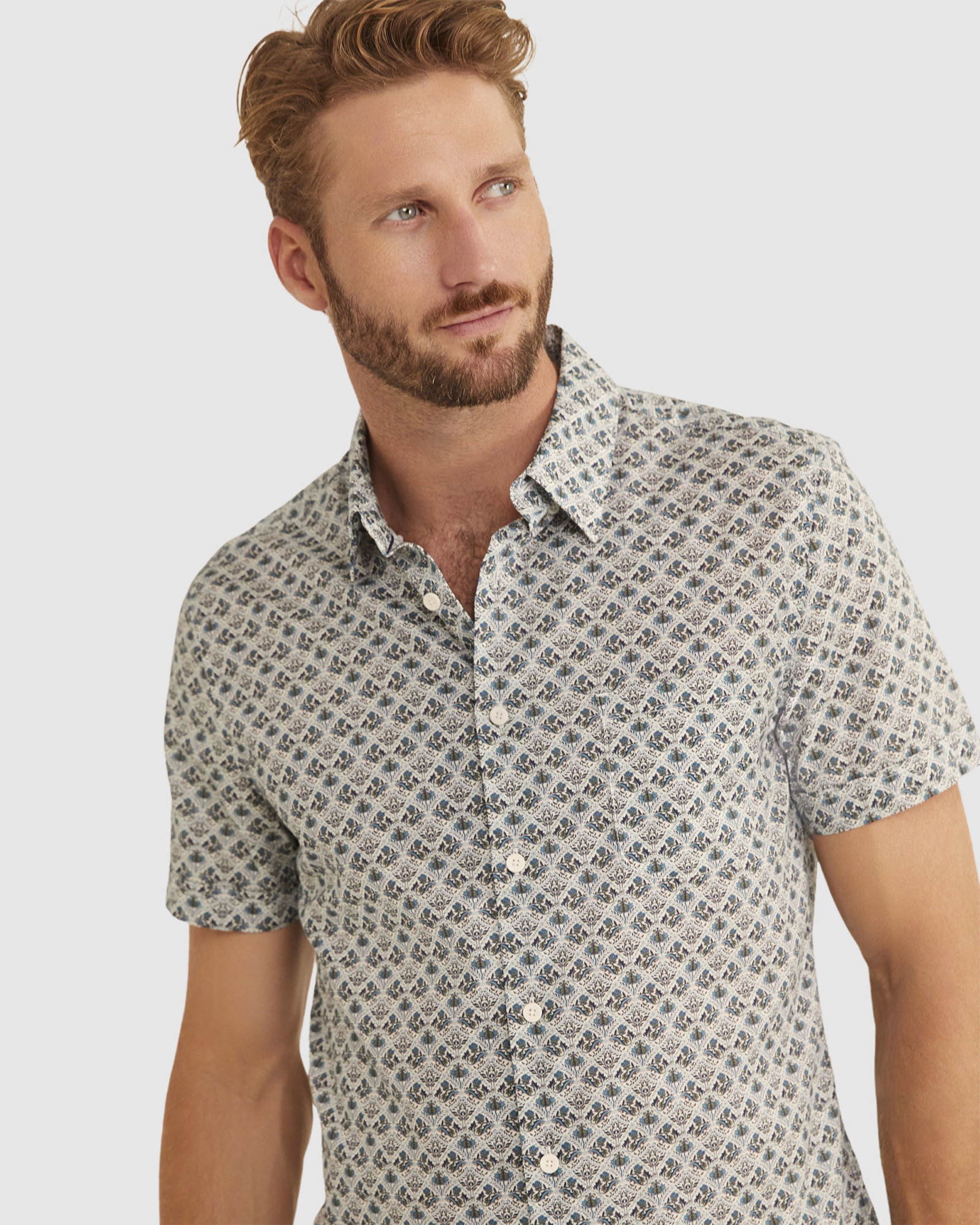 Jax Liberty Short Sleeve Shirt in BLUE MULTI