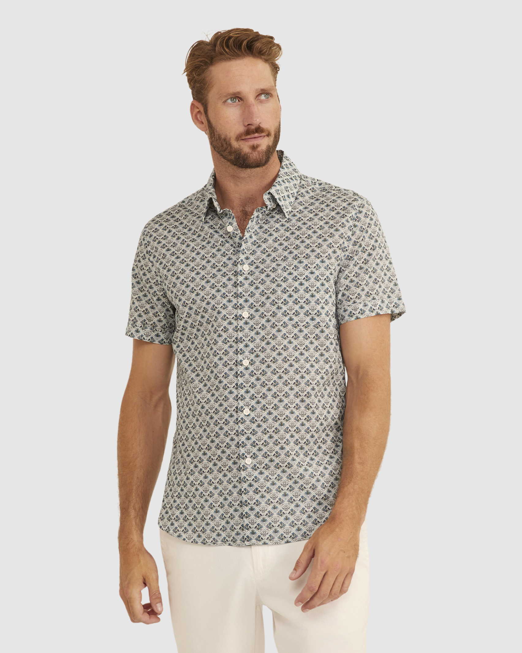 Jax Liberty Short Sleeve Shirt in BLUE MULTI