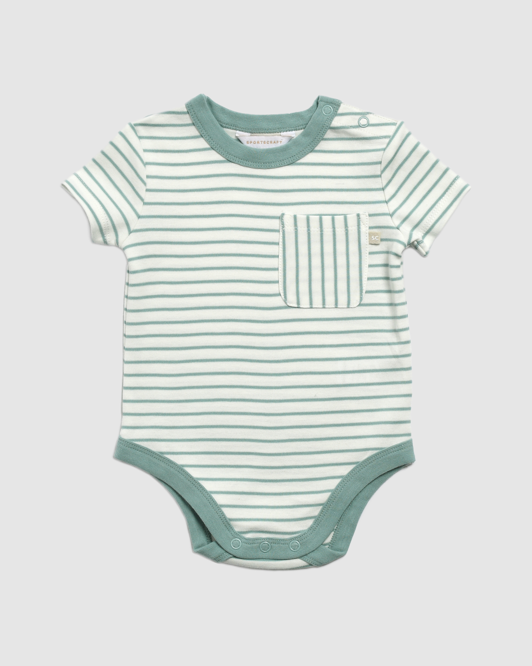 Cleo Cotton Short Sleeve Bodysuit in AQUA