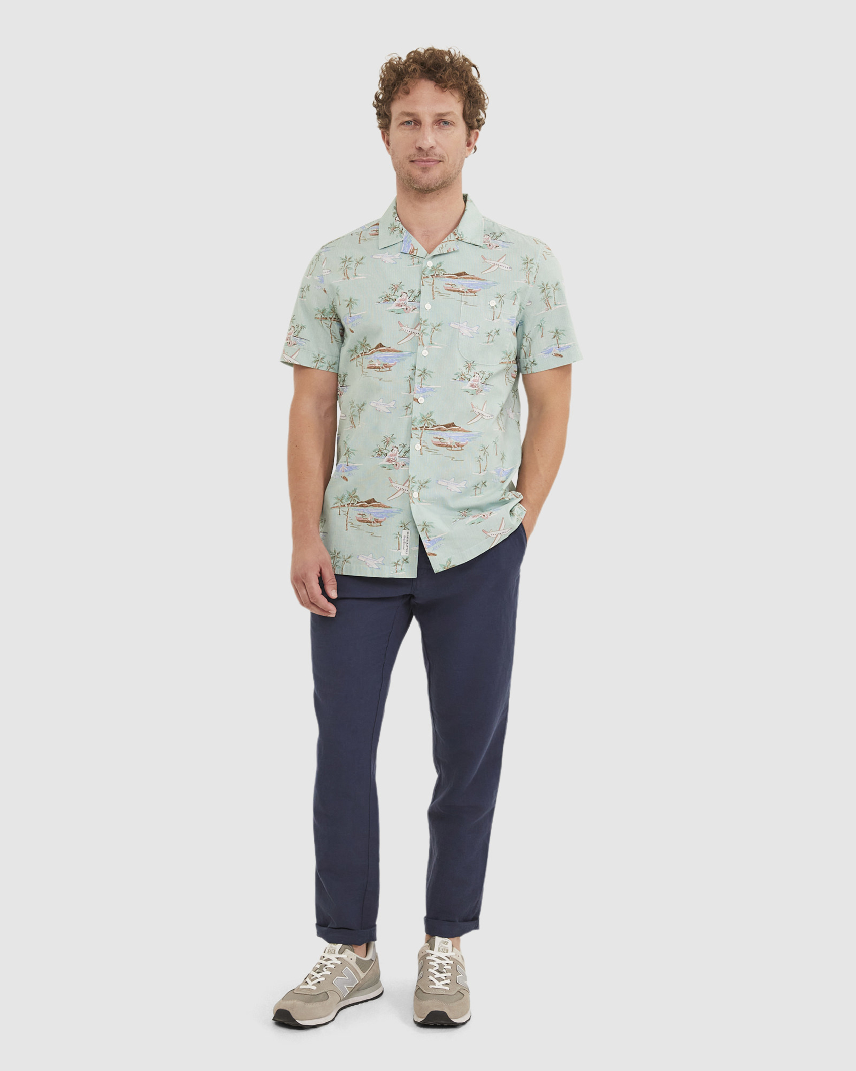 Streeton Short Sleeve Shirt in GREEN MULTI
