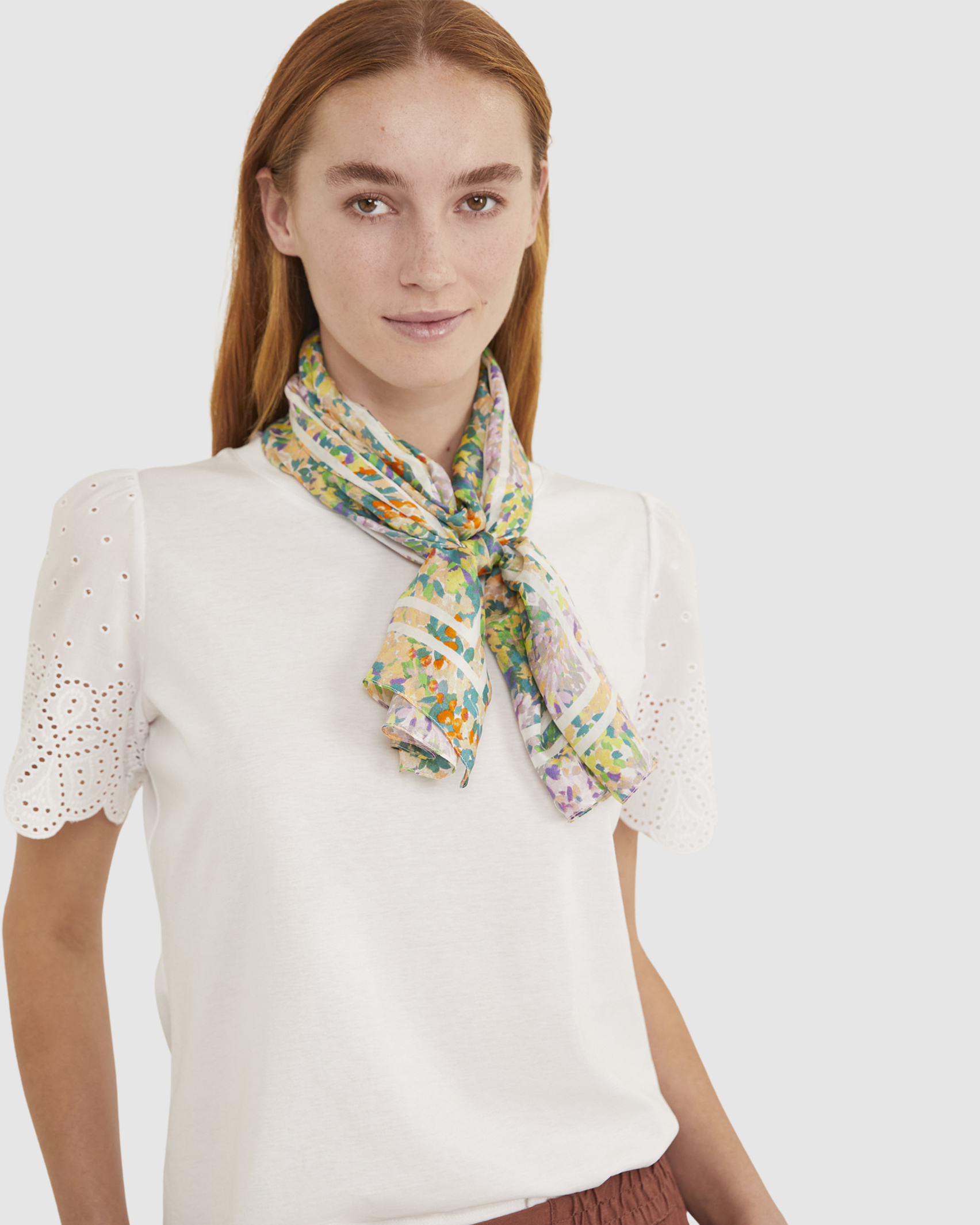 Florence Silk Scarf in PINK MULTI
