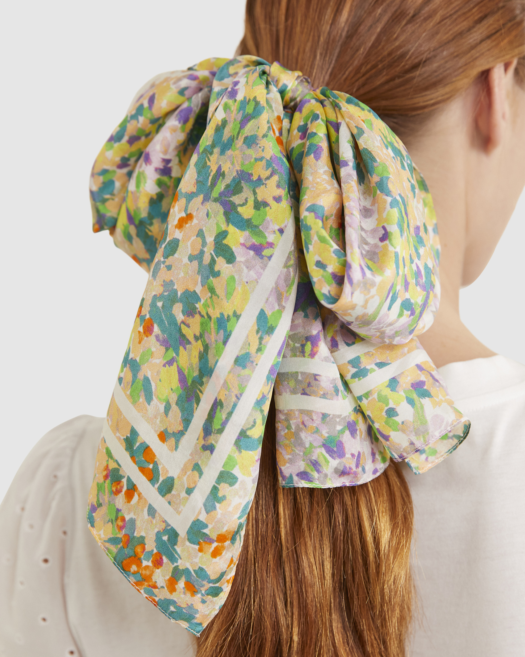 Florence Silk Scarf in PINK MULTI