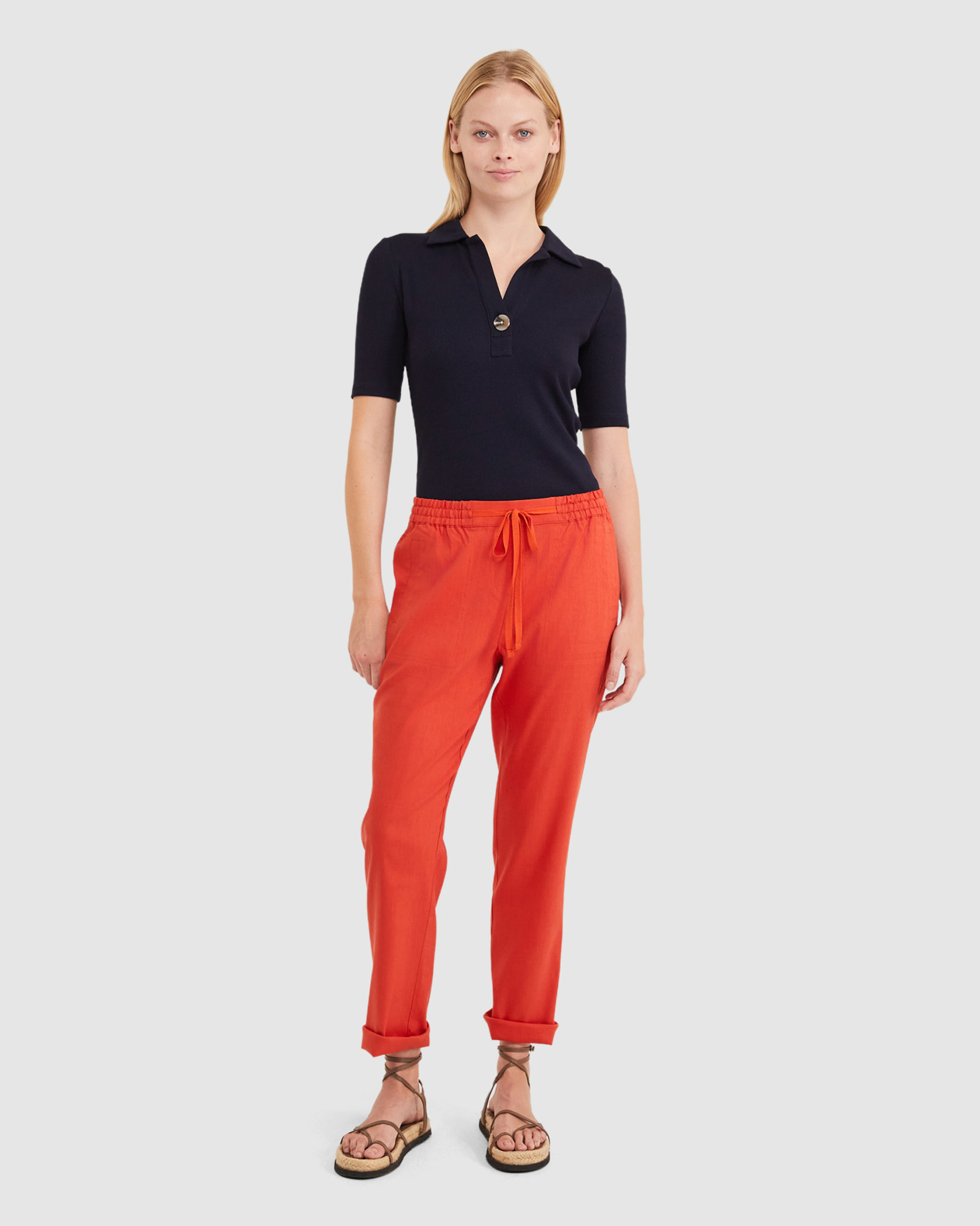 Rosa Linen Pant in BURNT ORANGE