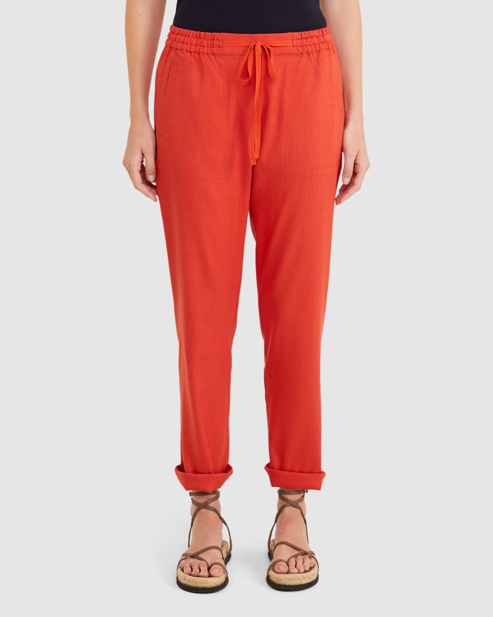Rosa Linen Pant in BURNT ORANGE