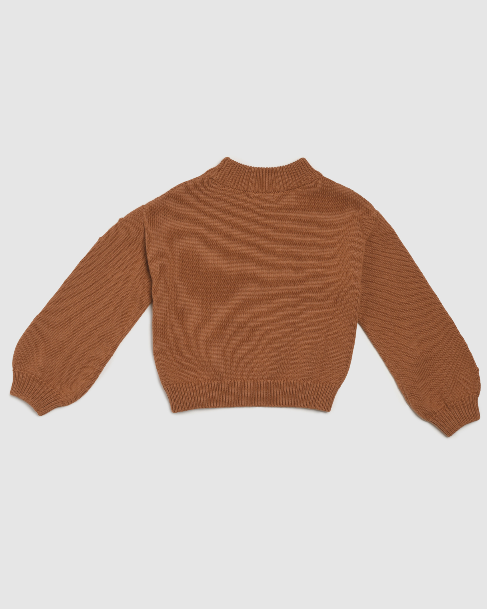 Fay Cable Cotton Knit in BROWN