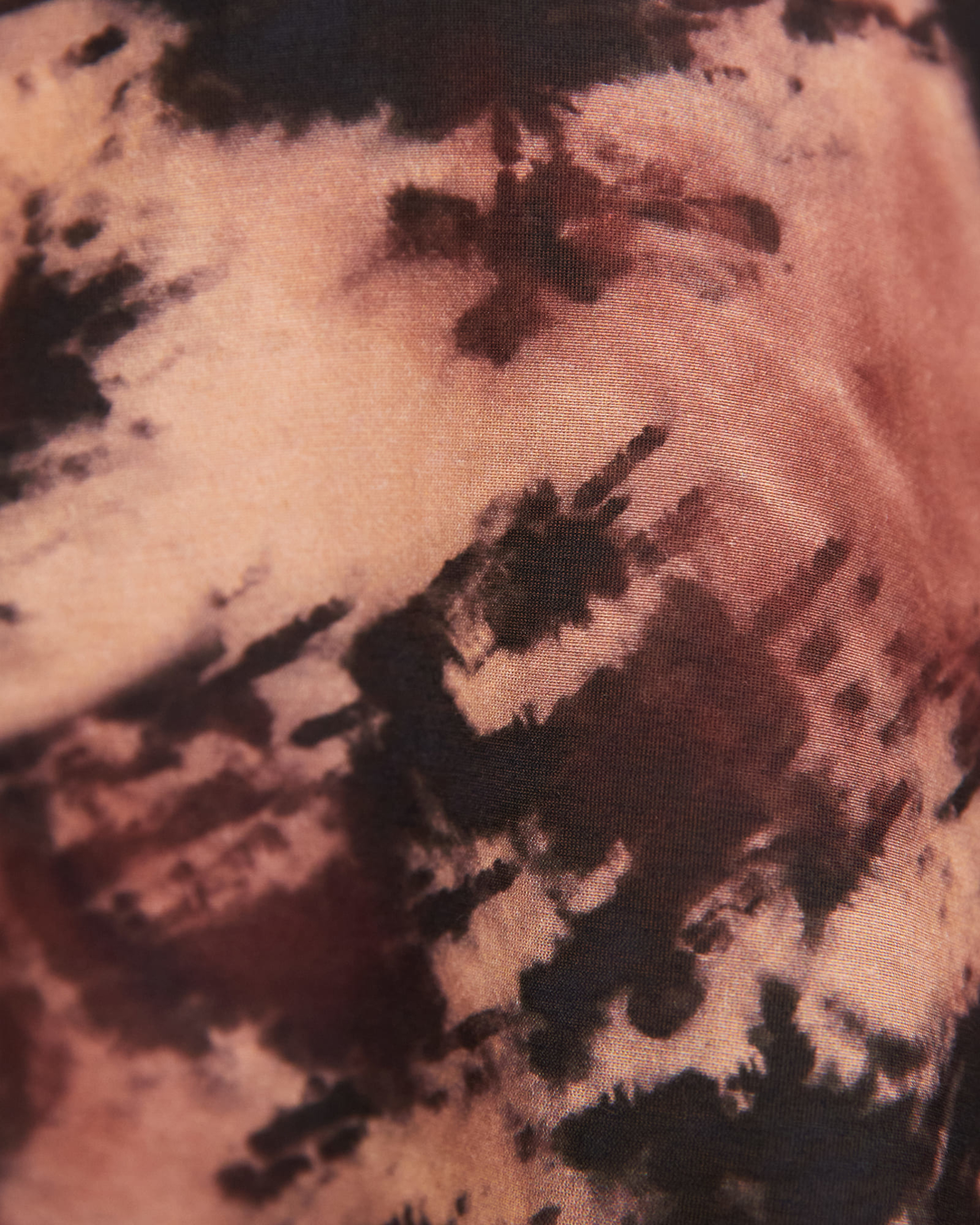Wash Print Cotton Silk Shirt in BROWN RINSE