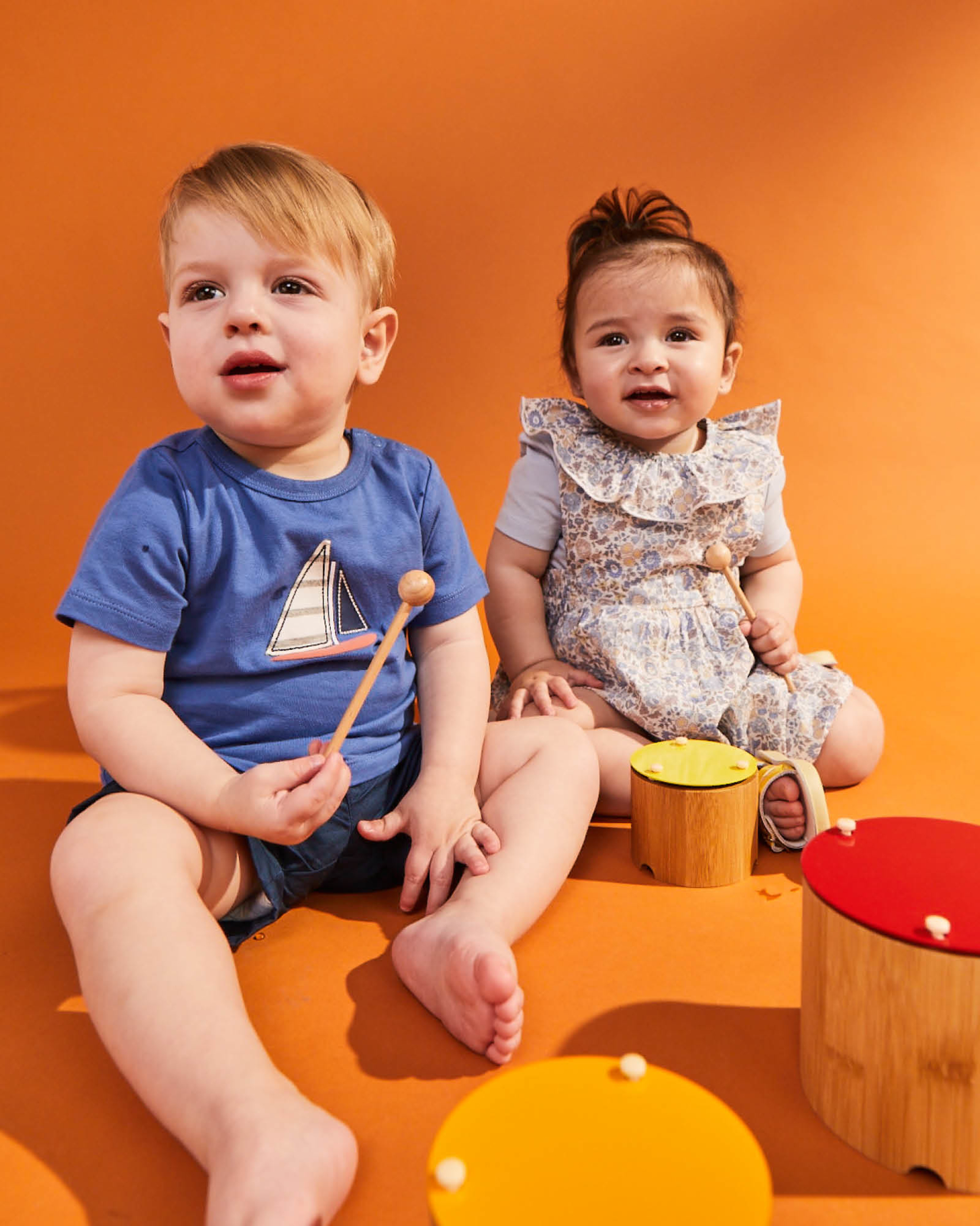Sail Boat Cotton Short Sleeve Baby Tee in BLUE