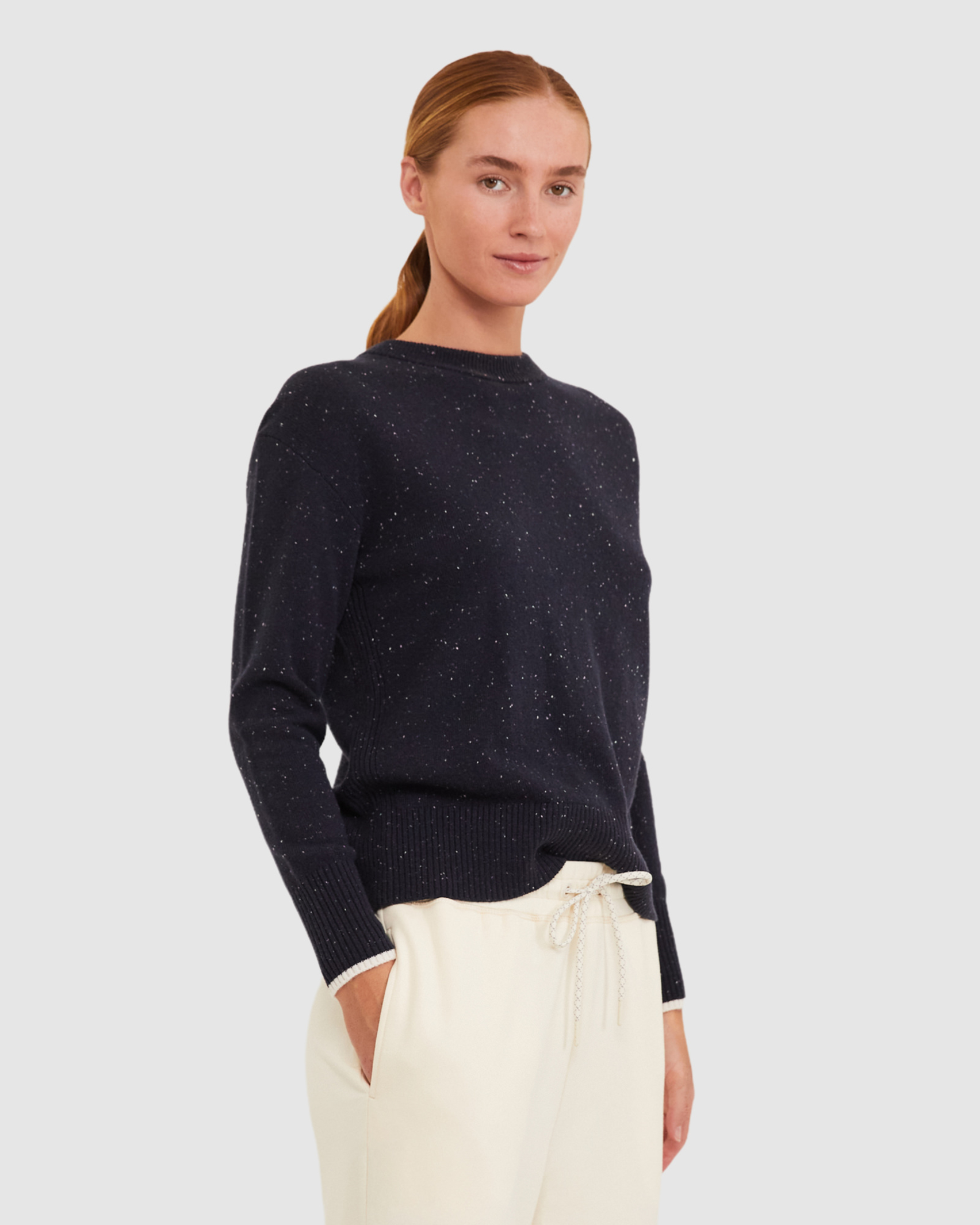 Sunflower Crew Neck Knit in NAVY