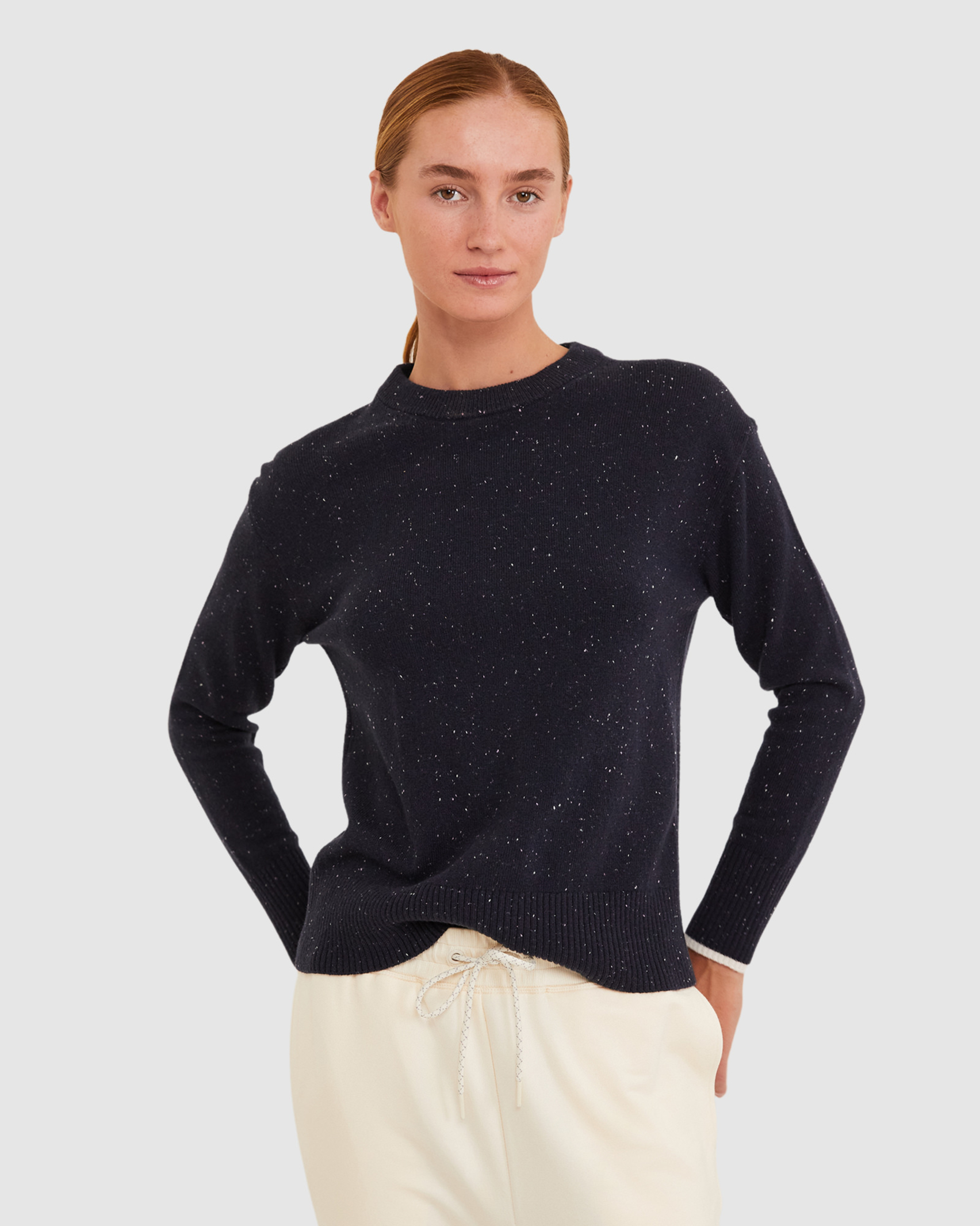 Sunflower Crew Neck Knit in NAVY
