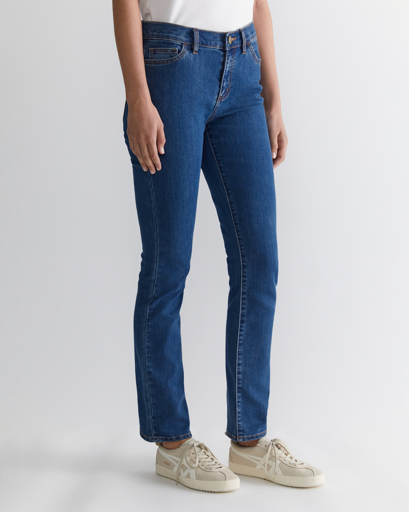 Simone Straight Jean in BLUE WASH
