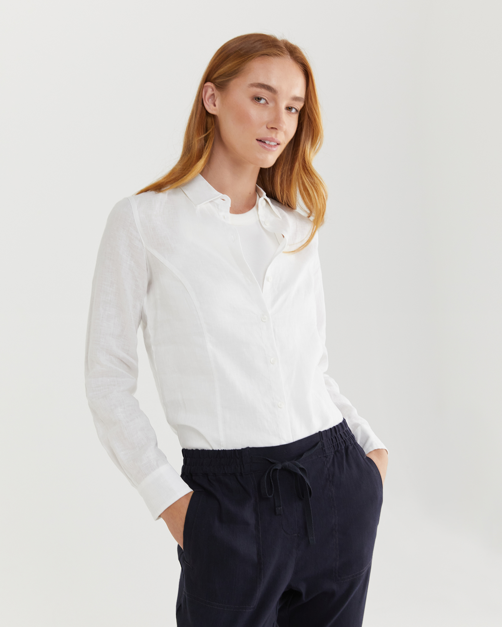Daisy Linen Shirt in WHITE