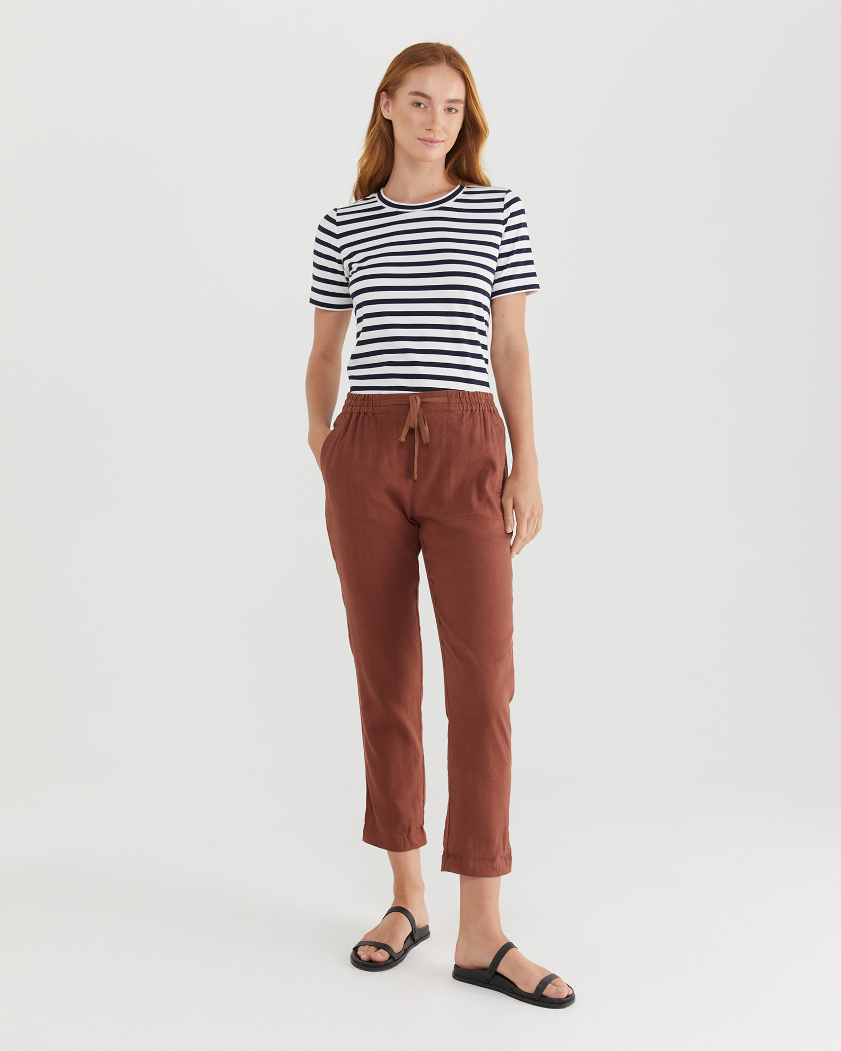 Rosa Linen Pant in CHOCOLATE