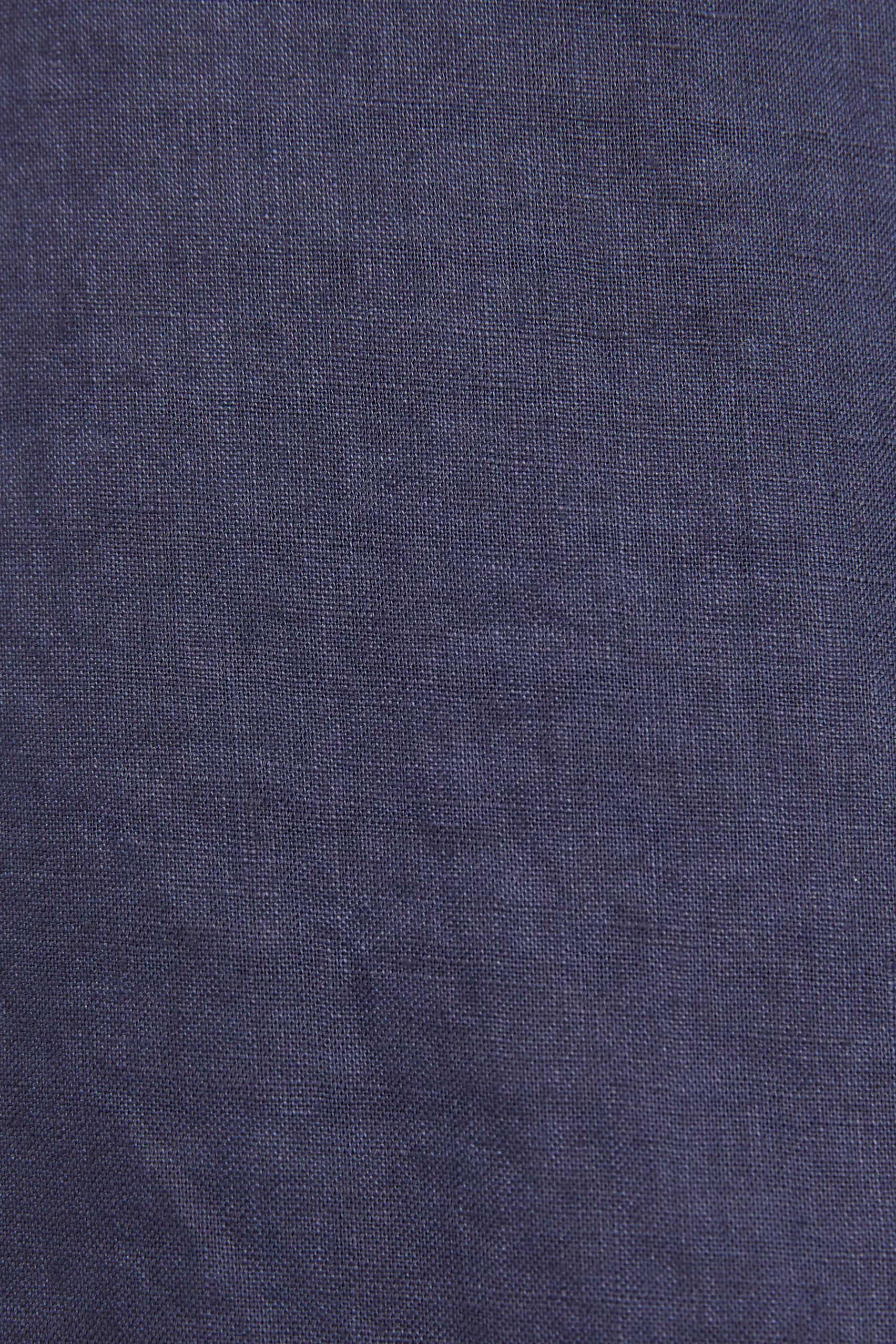 Linen Long Sleeve Shirt in NAVY