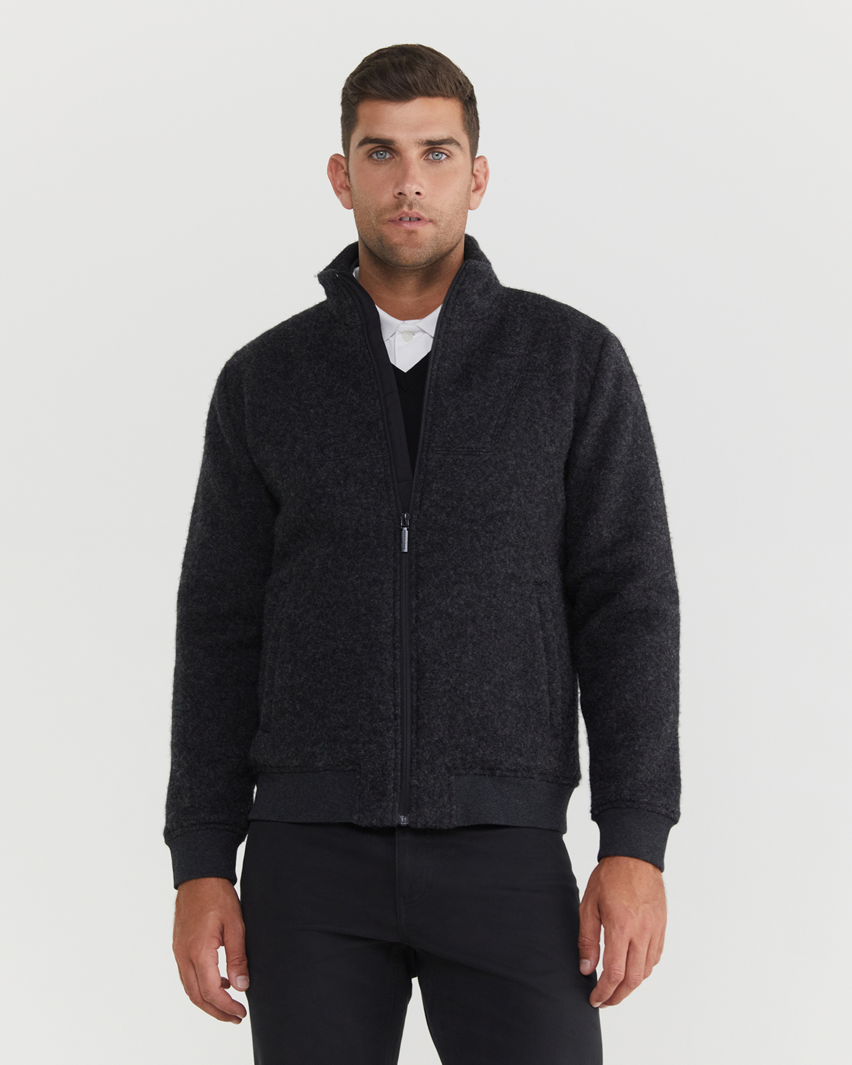 Safford Fleece Jacket in CHARCOAL