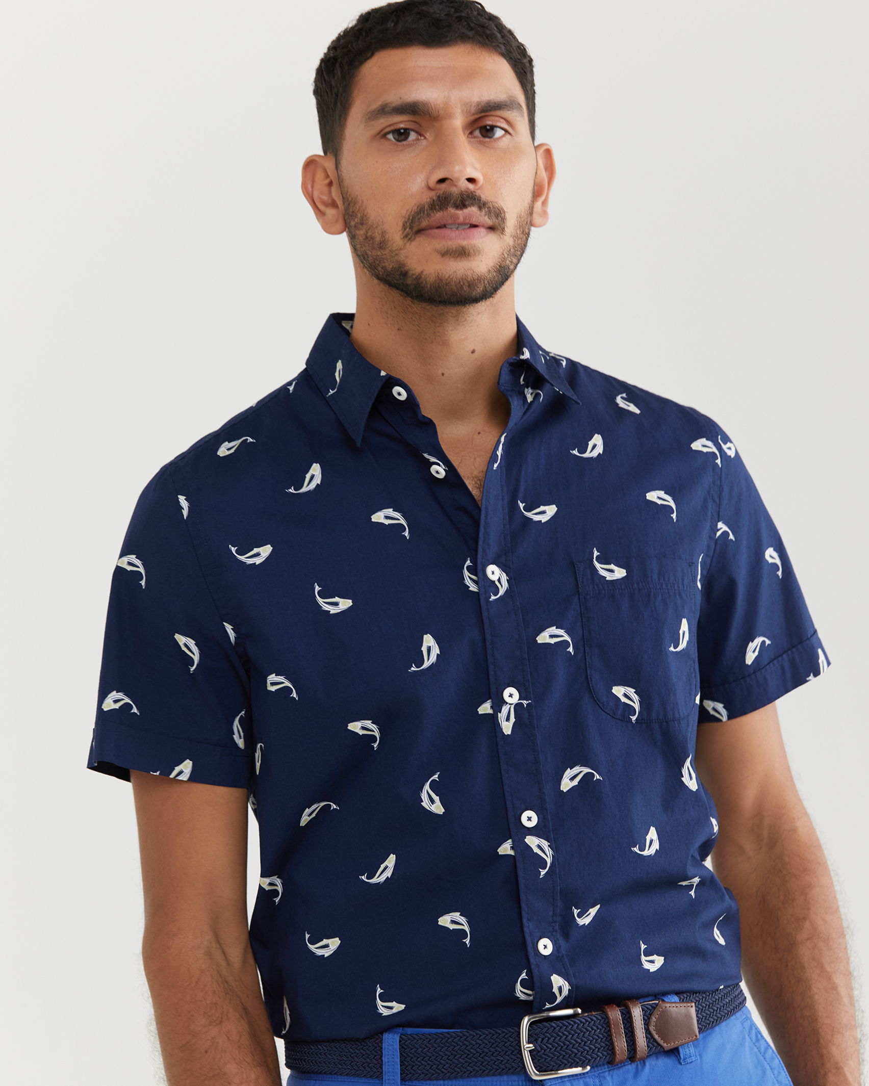 Nelson Short Sleeve Shirt in NAVY