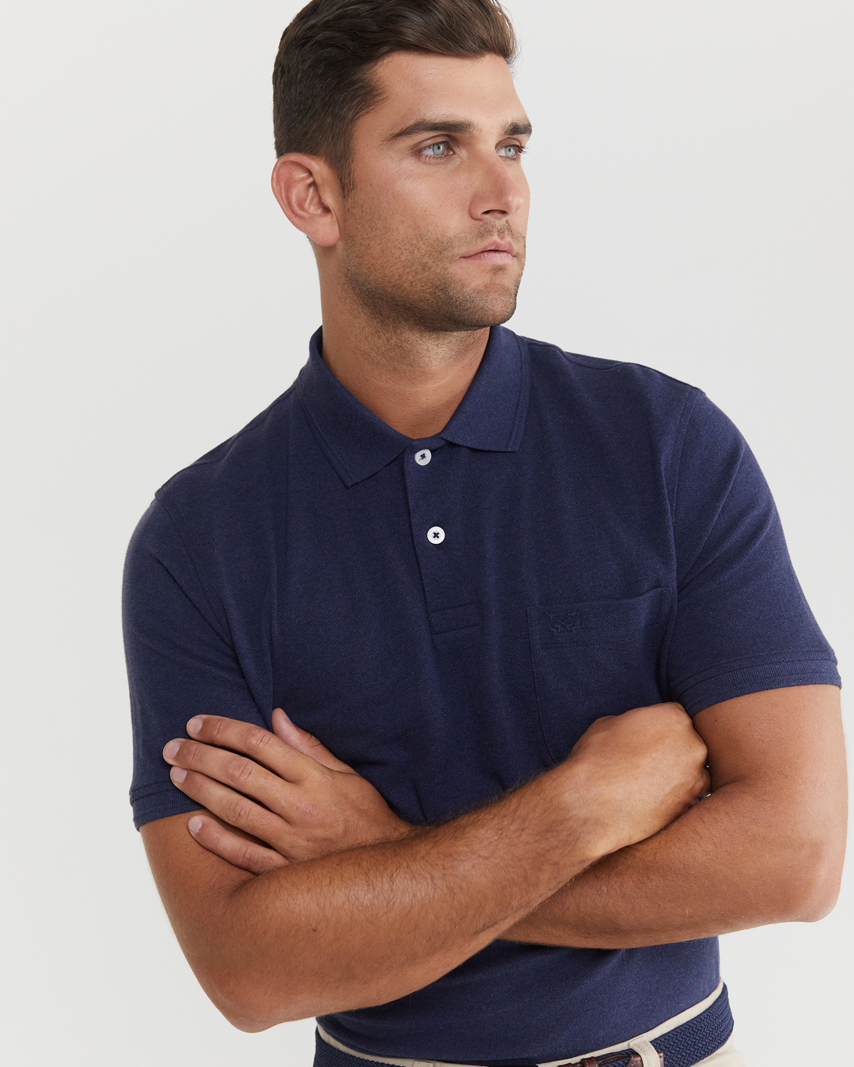 Pique Polo Melange in INK MELANGE
