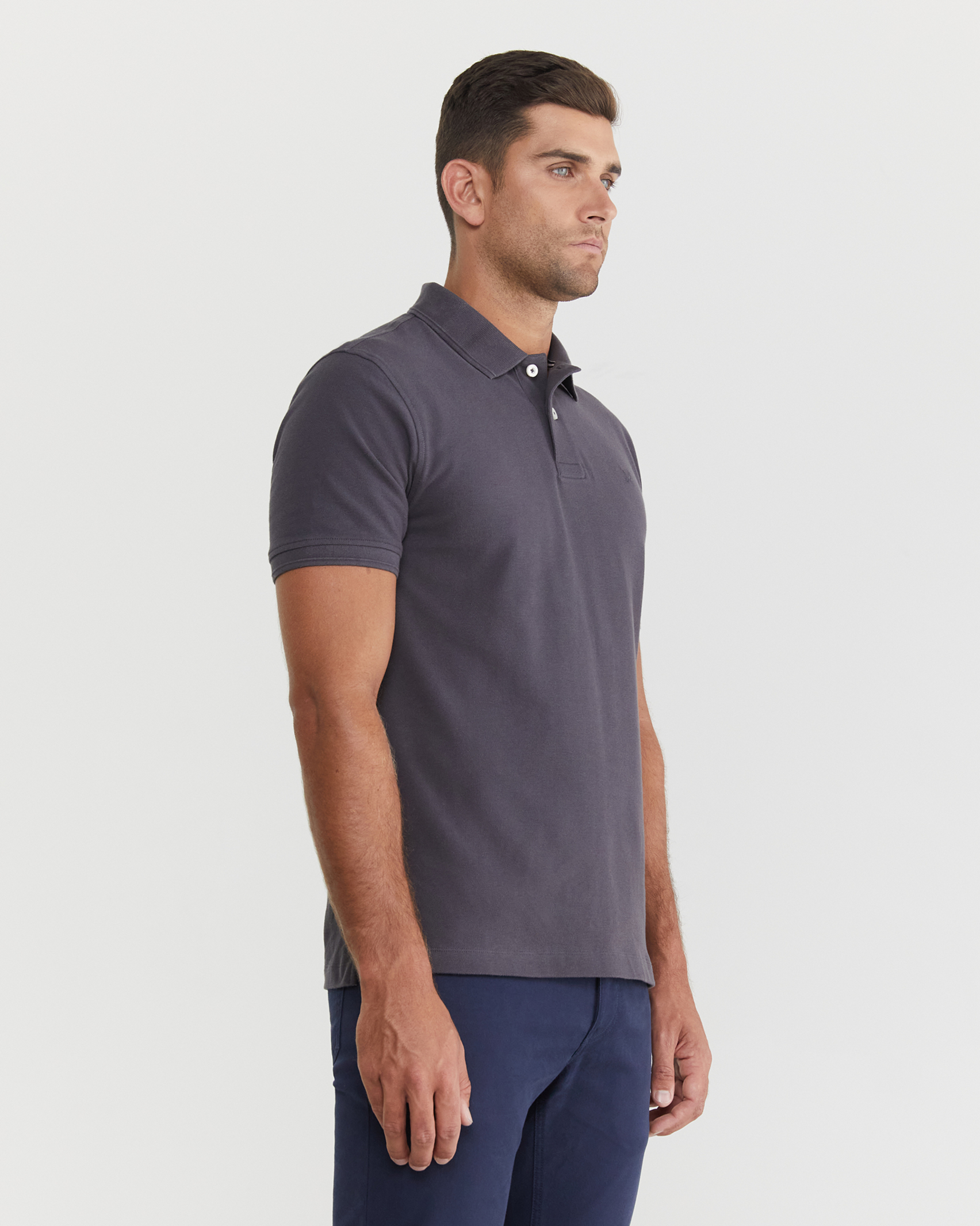 Pique Polo in CHARCOAL