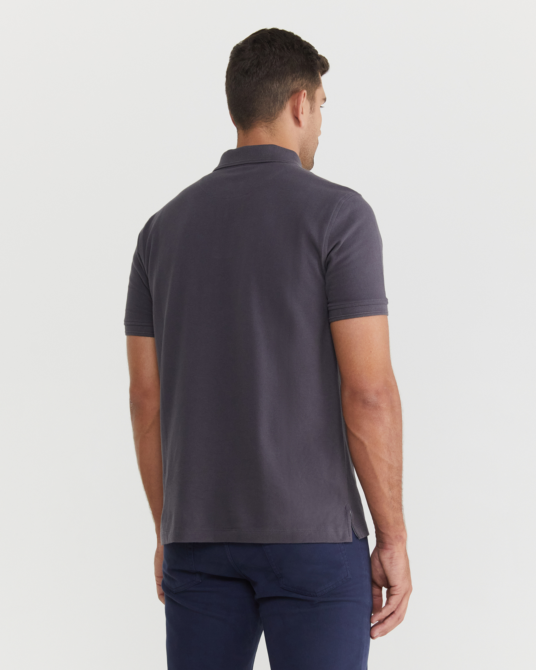 Pique Polo in CHARCOAL