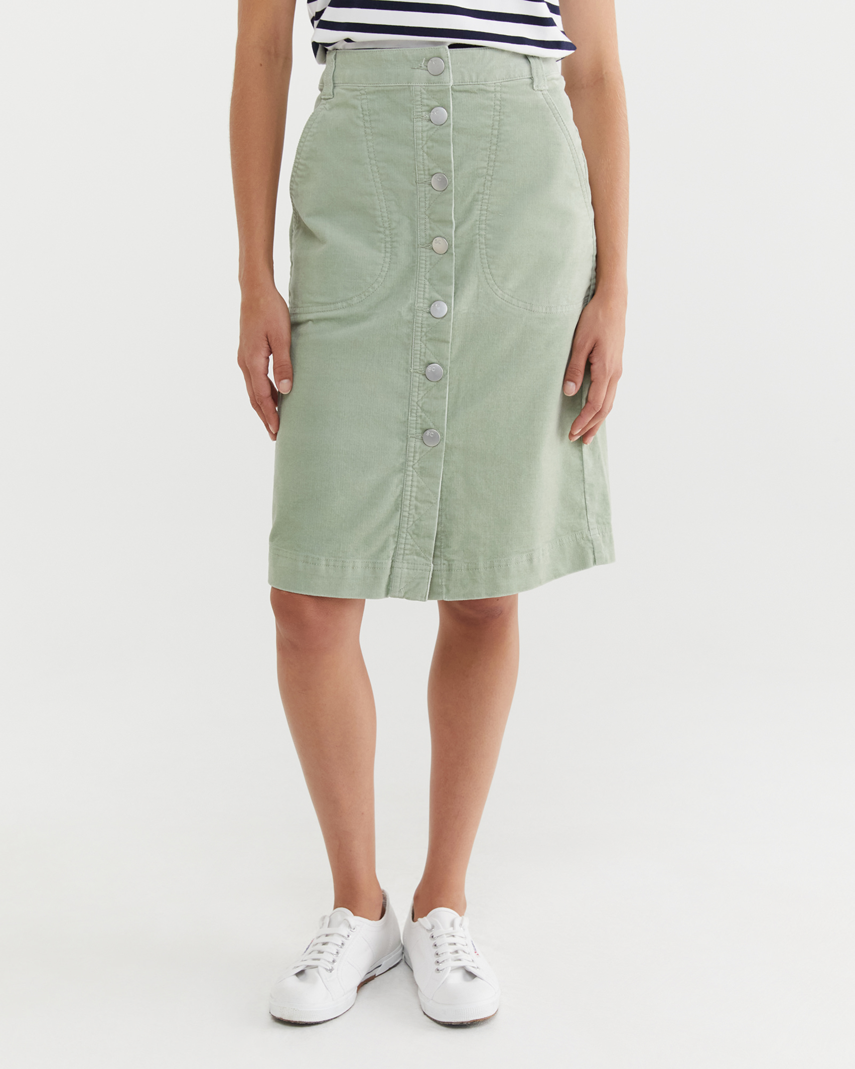 Cleo Cord Skirt in SAGE